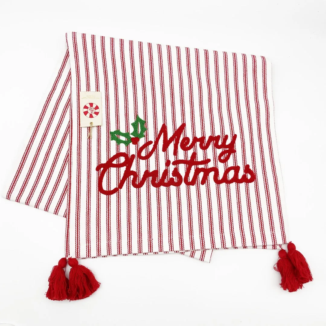 $20.00 min 4 - MERRY CHRISTMAS TICKING TABLE RUNNER