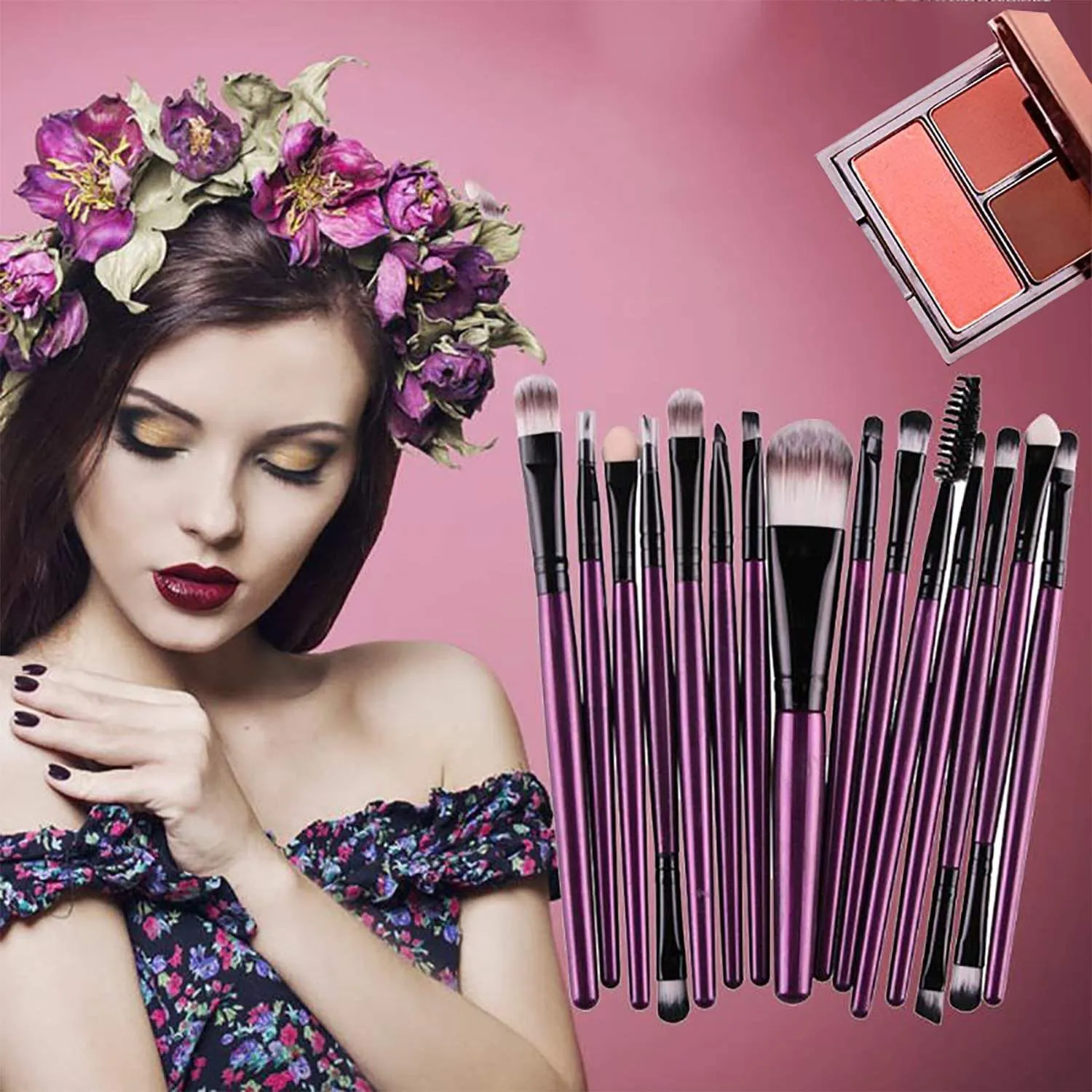 20PCS  PurpleBlack Makeup Brush Set