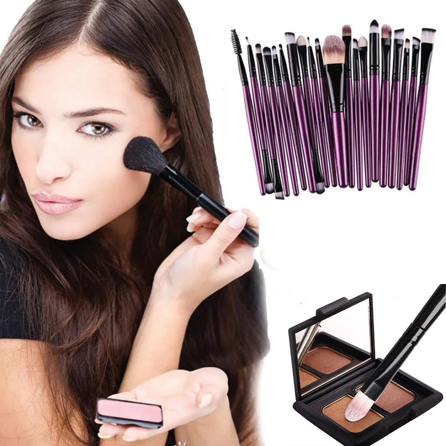 20PCS  PurpleBlack Makeup Brush Set