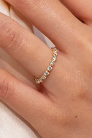 2.4mm Floating Single Prong Round Natural Diamond Ring