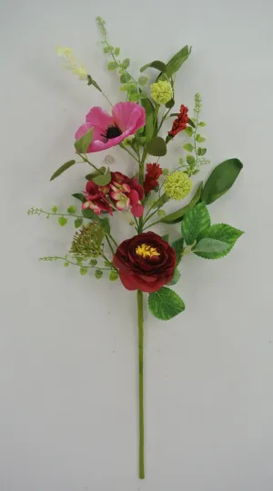 24" Mixed Hydrangea Rose Spray - 65000