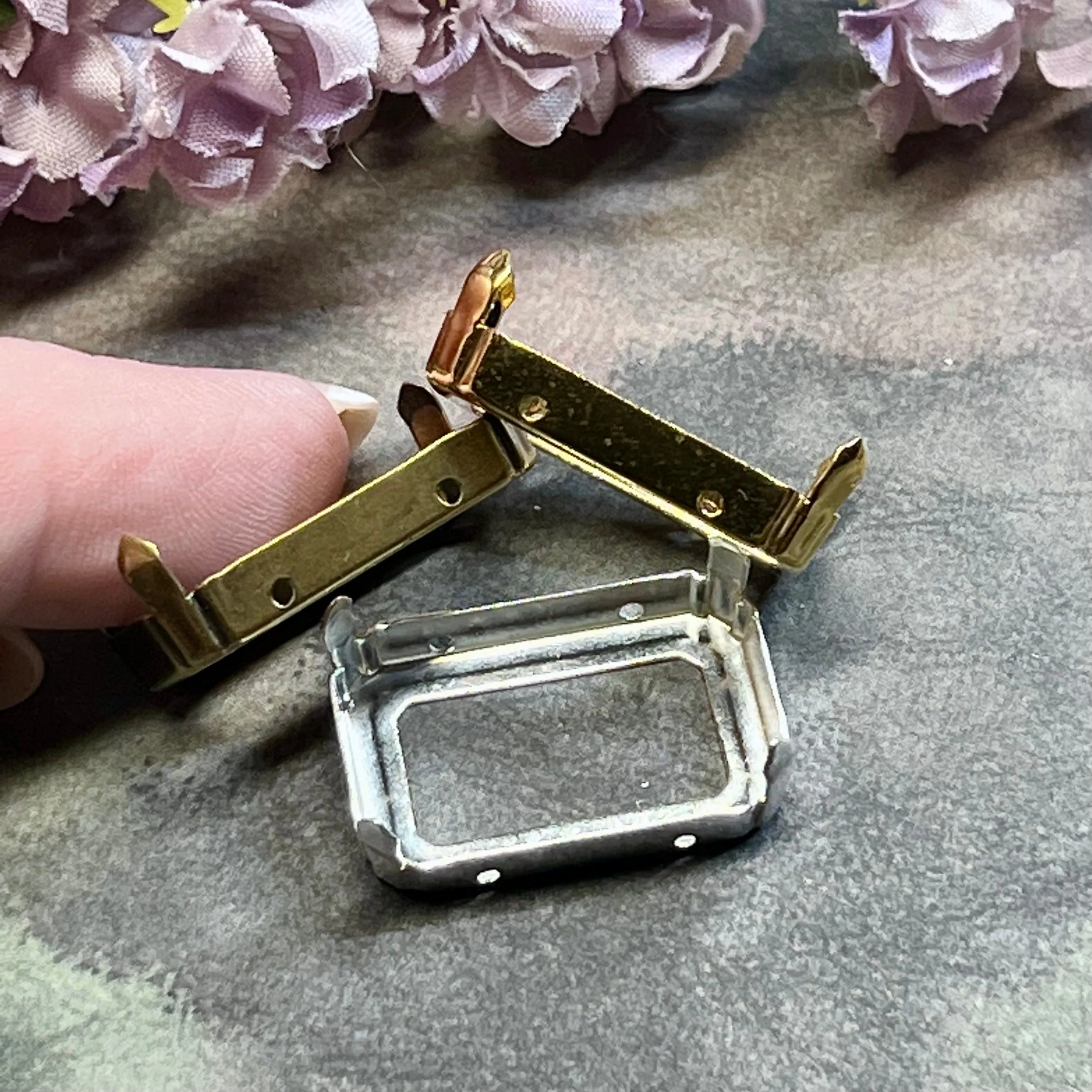 27x18.5mm Octagon Settings, Art 4627,  2 Pieces Silver Plated, Gold Plated, Antique Bronze Plated Gemstone Crystal setting, Bead Embroidery