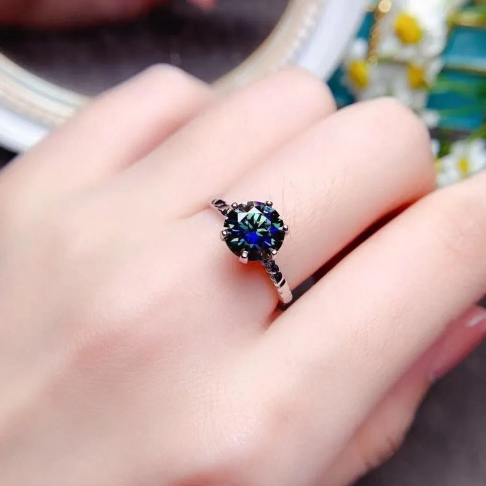 2ct Round Cut Diamond 6 Prong Engagement Ring