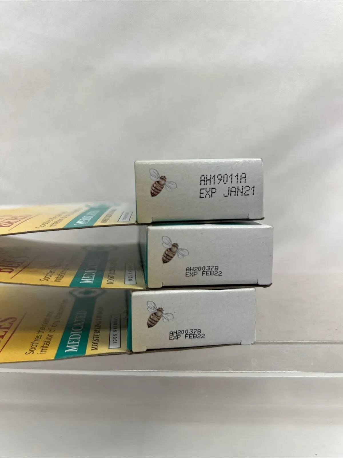 (3) (2-Pack) Burt's Bees MEDICATED 100% Natural Moisturizing Lip Balms