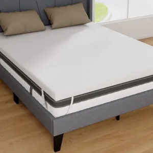 3 Inch Gel-Infused Memory Foam Mattress Topper with Removable Cover-Queen Size -