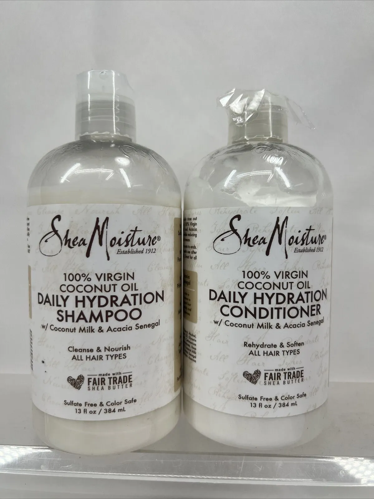 (3) Shea Moisture Virgin Coconut Oil Daily Hydration Shampoo & Conditioner 13 oz