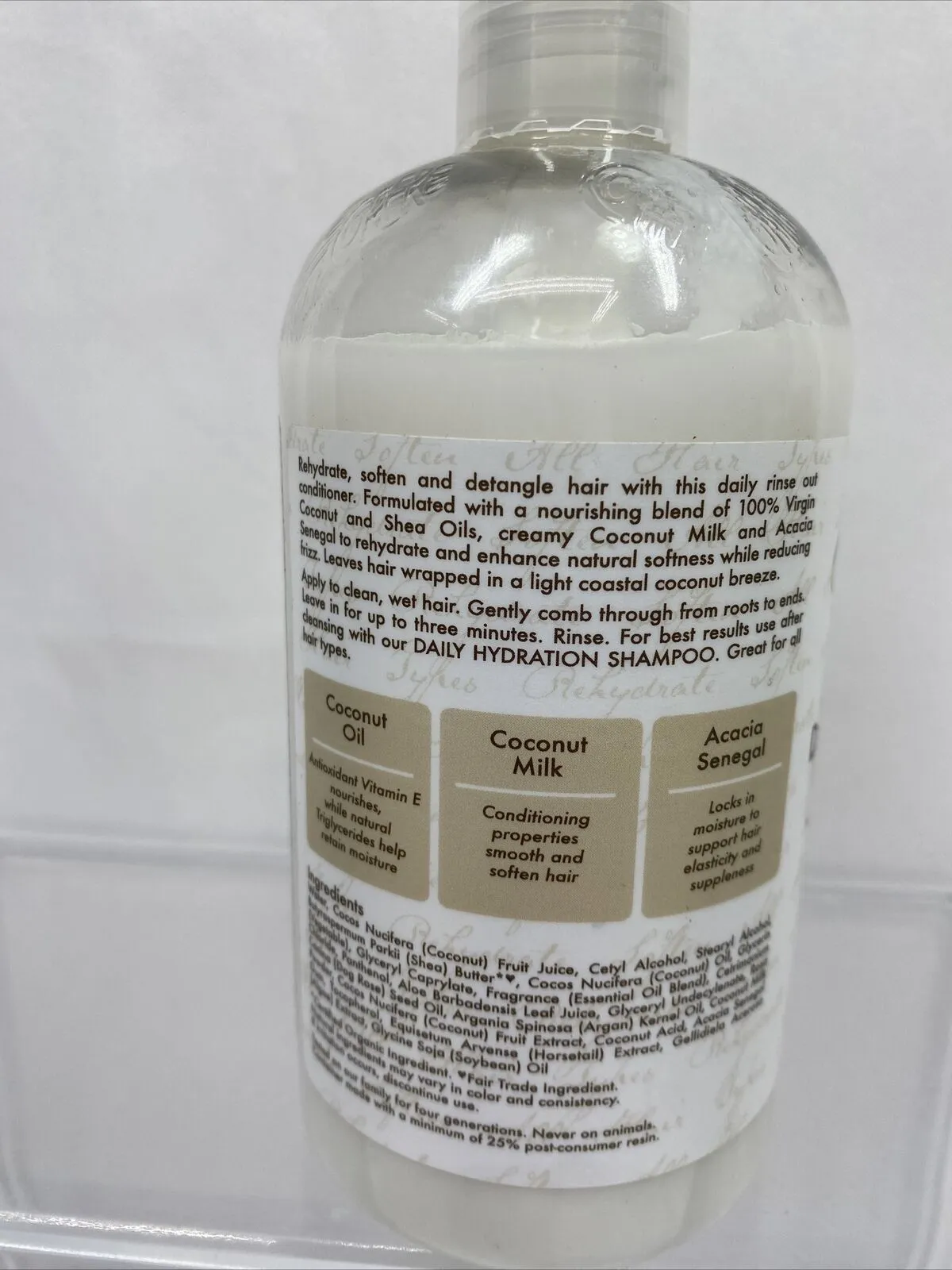(3) Shea Moisture Virgin Coconut Oil Daily Hydration Shampoo & Conditioner 13 oz