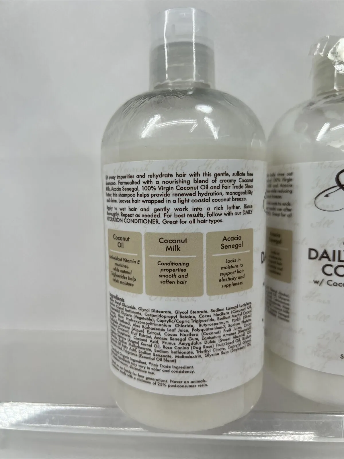 (3) Shea Moisture Virgin Coconut Oil Daily Hydration Shampoo & Conditioner 13 oz