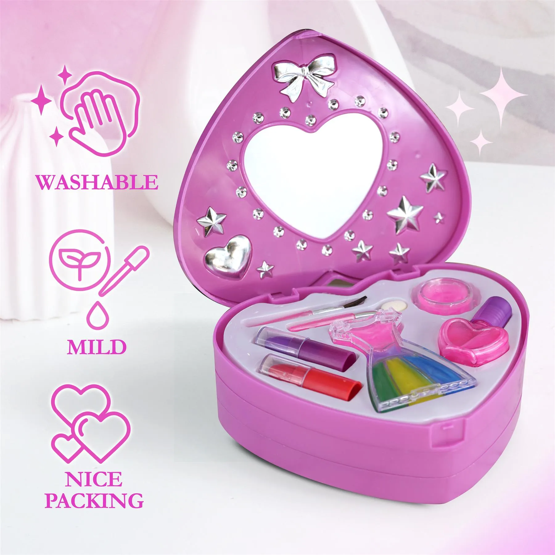 3 Tier Girls Make Up Play Set With Mirror