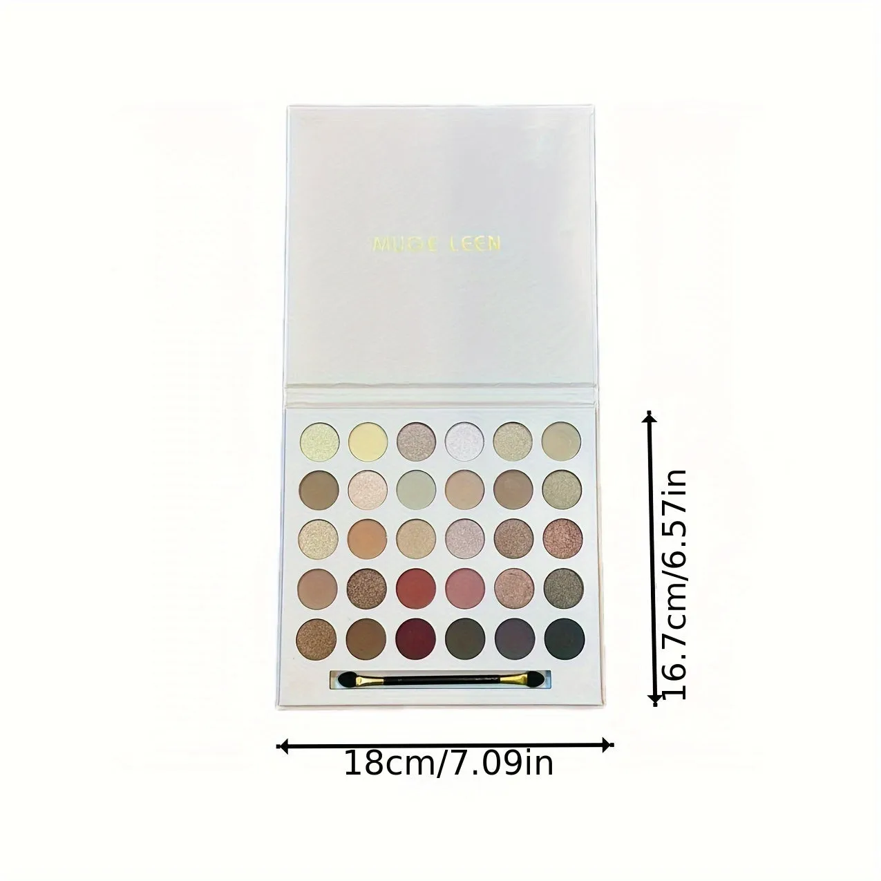 30-Color Eyeshadow Palette with Golden and Brown Shades