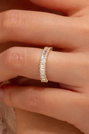 3.0mm North-South Emerald Diamond Ring