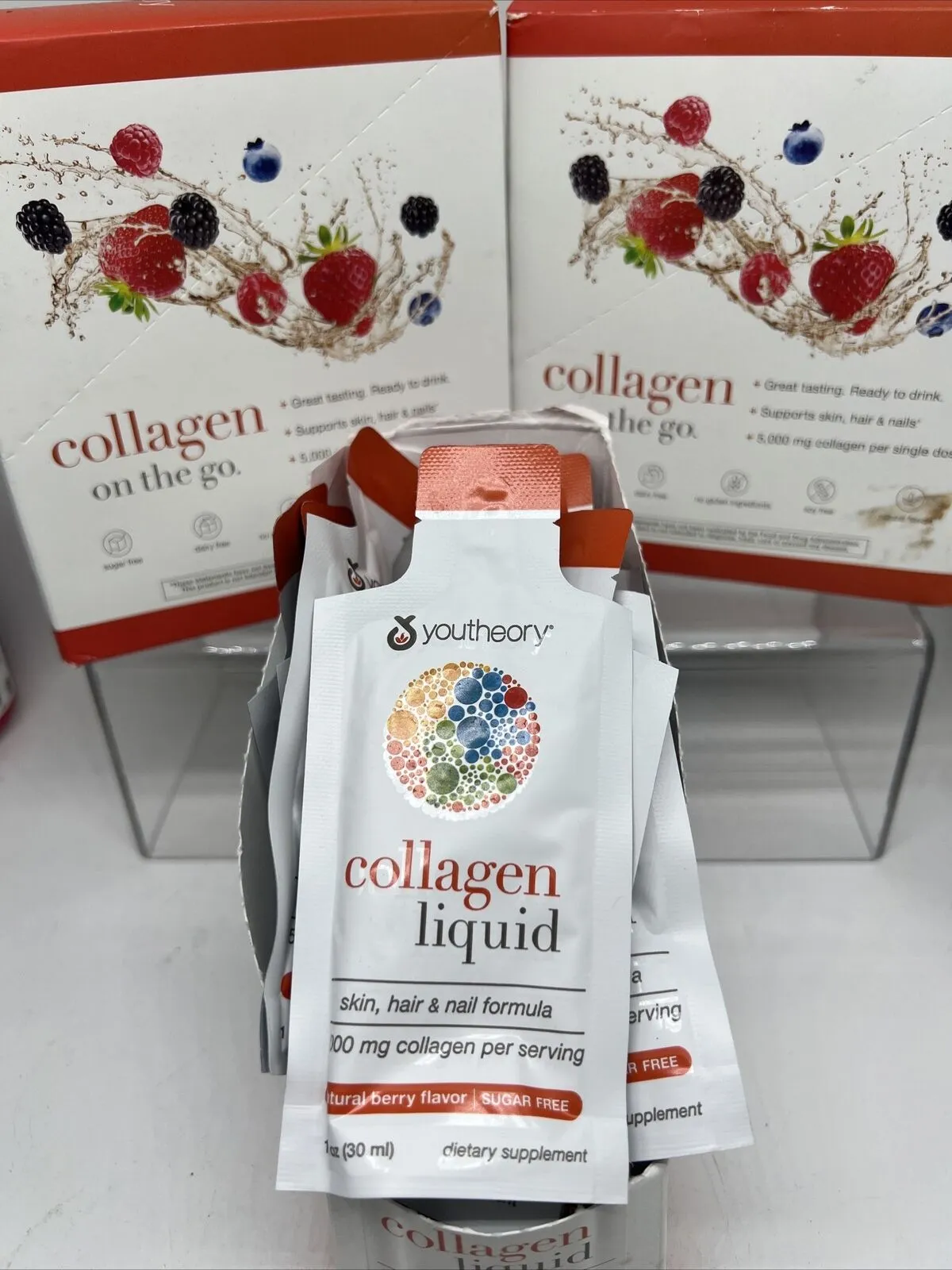 (36) Youtheory Collagen On The Go healthy Berry Nail Hair Formula No Sugar 1/25