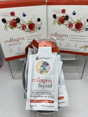 (36) Youtheory Collagen On The Go healthy Berry Nail Hair Formula No Sugar 1/25