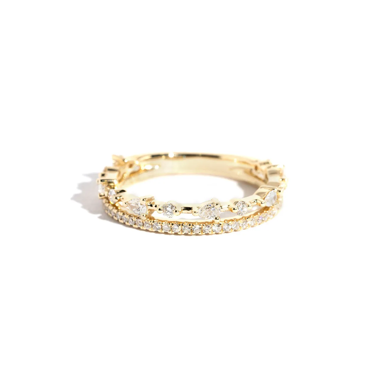 3.8mm Pear Daisy Double Band