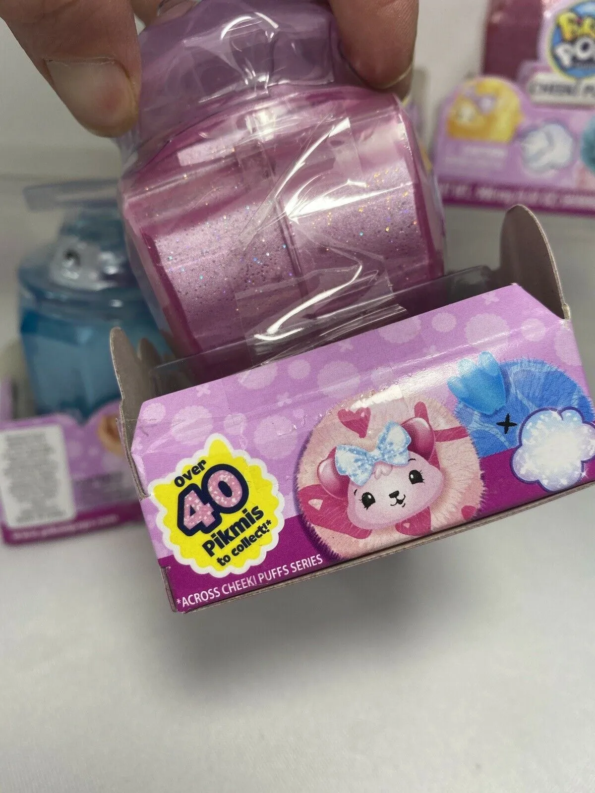 (4) Pikmi Pops Surprise Cheeki Puffs Scented Shimmer Puff & Powder Purple Pink