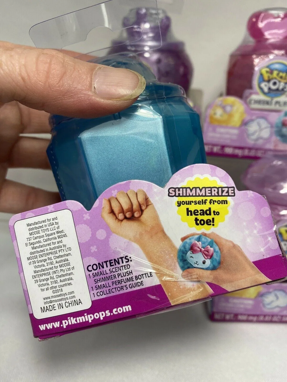 (4) Pikmi Pops Surprise Cheeki Puffs Scented Shimmer Puff & Powder Purple Pink