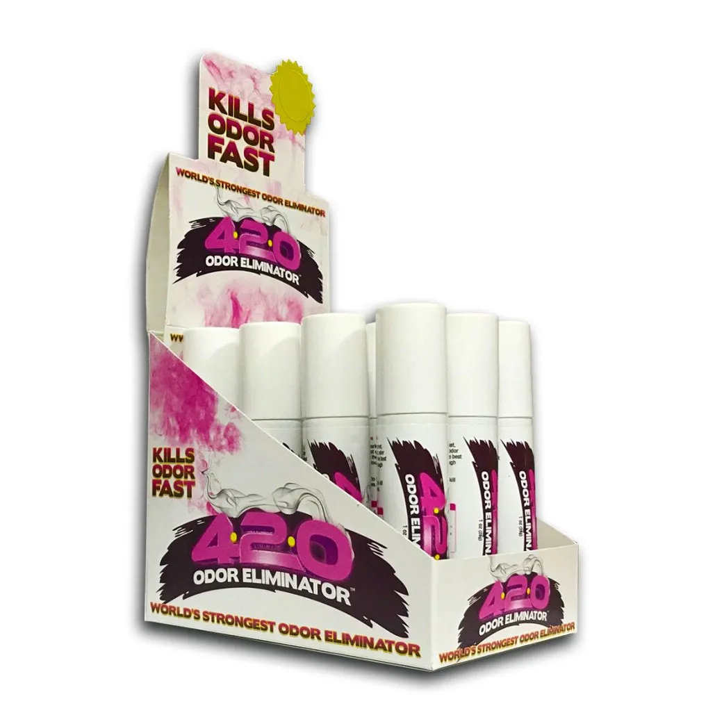 420 Odor Eliminator Spray Sleeve Sweet Vanilla Pink (12 Count Display)