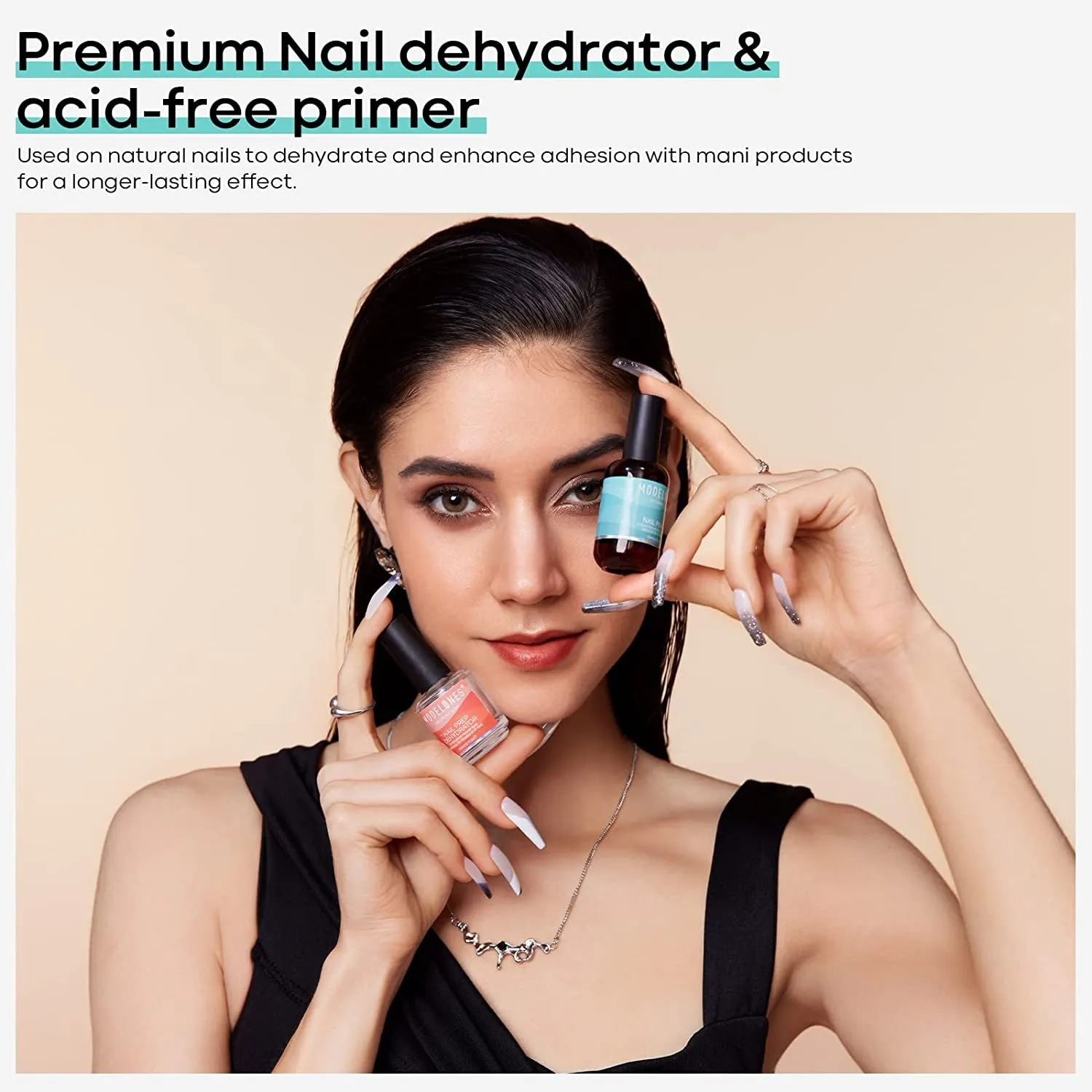 4Pcs Nail Dehydrator and Primer, Acid Free Natural Nail Prep Dehydrate & Bond Primer, Bonding Primer for Acrylic Powder Nail Supplies