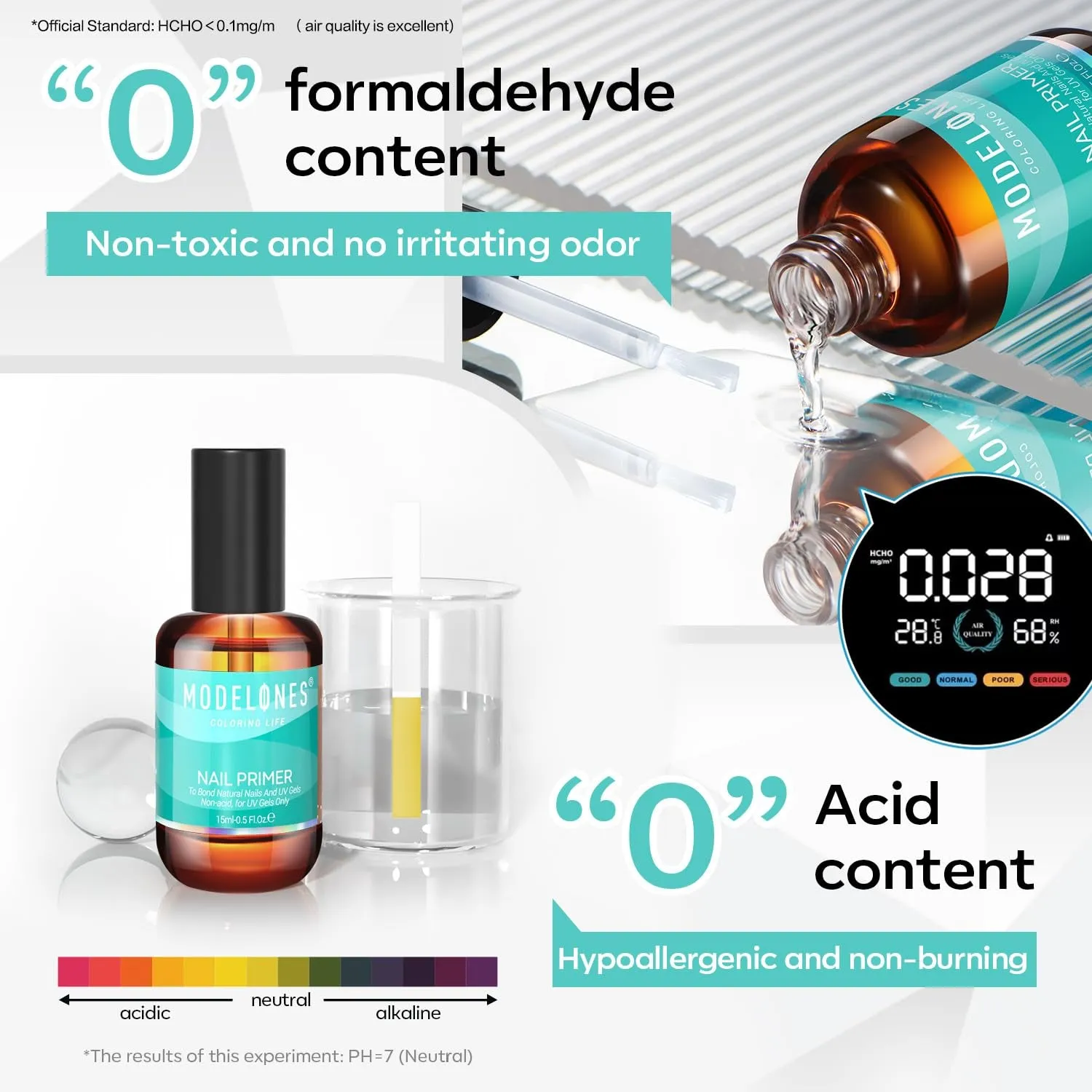 4Pcs Nail Dehydrator and Primer, Acid Free Natural Nail Prep Dehydrate & Bond Primer, Bonding Primer for Acrylic Powder Nail Supplies