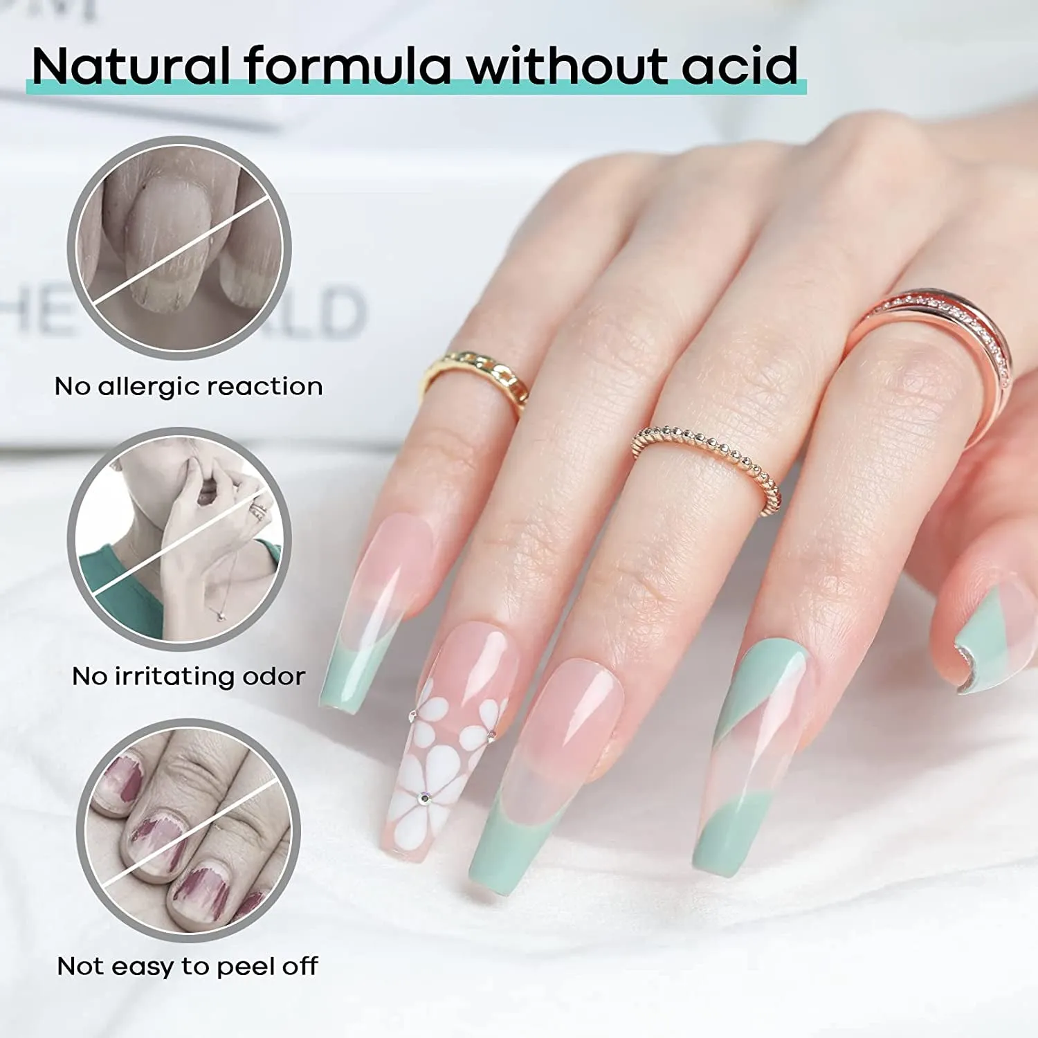4Pcs Nail Dehydrator and Primer, Acid Free Natural Nail Prep Dehydrate & Bond Primer, Bonding Primer for Acrylic Powder Nail Supplies