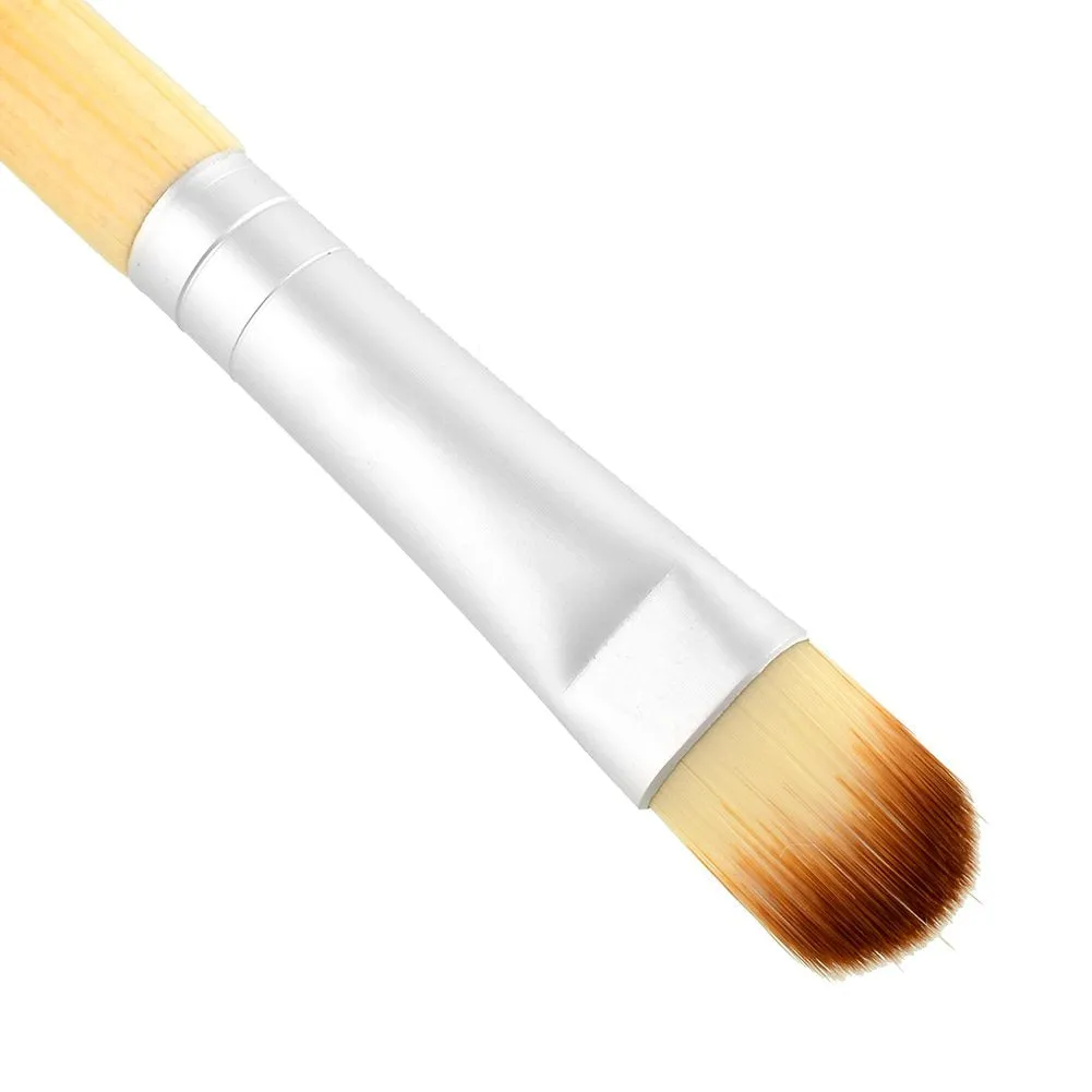 4Pcs Natural Foundation Blending Blush Makeup Brushes Tool Kit with Pouch