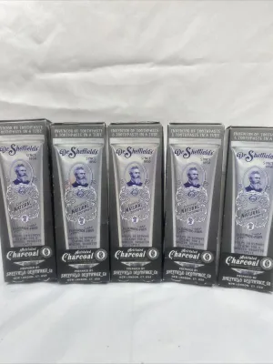 (5) Dr Sheffield Certified Natural Toothpaste No Fluoride Activated Charcoal 5oz