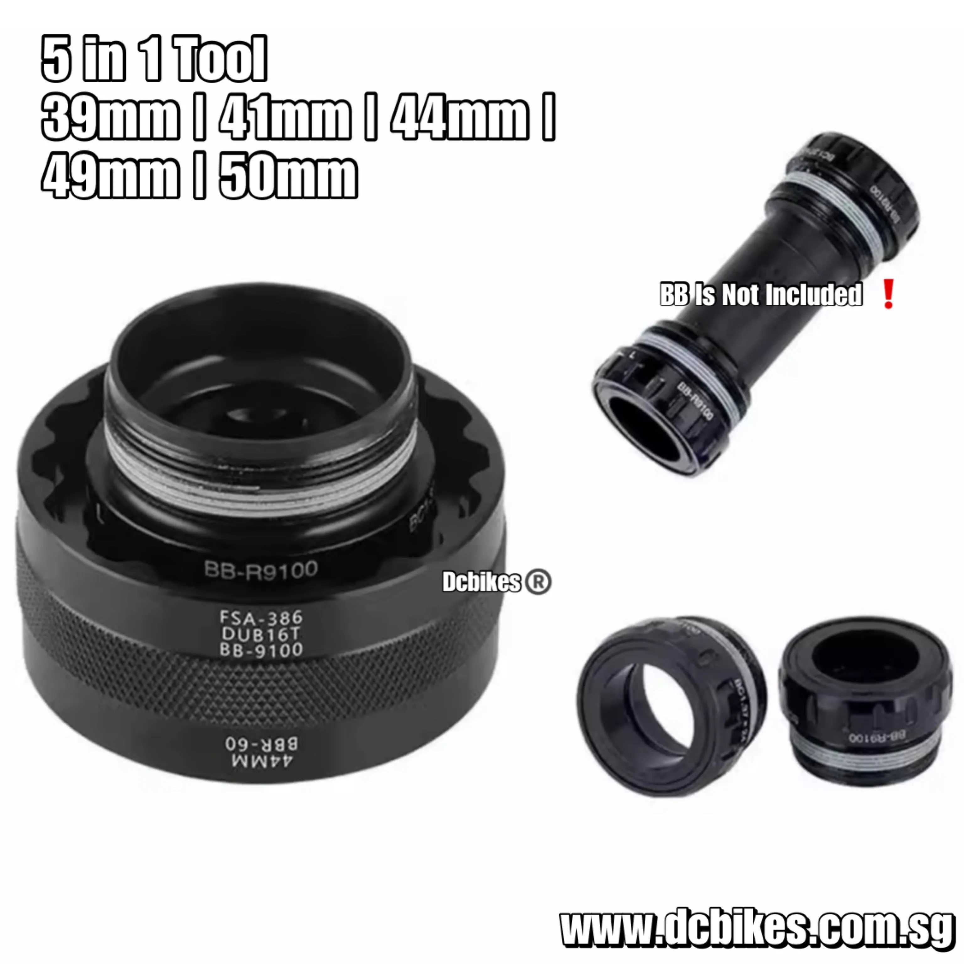 5 In 1 Bicycle 39mm | 41mm | 44mm | 49mm | 50mm Threaded Bottom Bracket BB Install Remover Tool