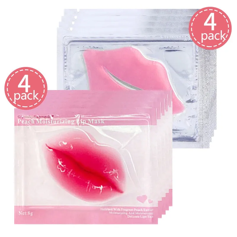 5/8Pcs Lip Plumper Crystal Collagen Lip Mask Pads Moisture Essence Anti Ageing Wrinkle Patch Pad Gel Scrub Lips Care Enhancer