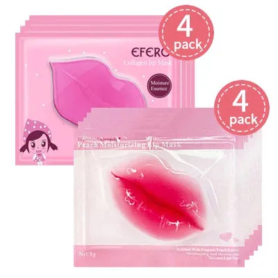 5/8Pcs Lip Plumper Crystal Collagen Lip Mask Pads Moisture Essence Anti Ageing Wrinkle Patch Pad Gel Scrub Lips Care Enhancer