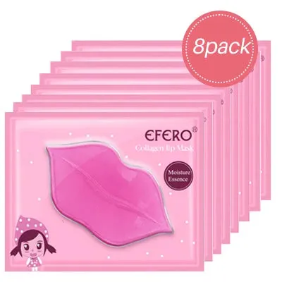 5/8Pcs Lip Plumper Crystal Collagen Lip Mask Pads Moisture Essence Anti Ageing Wrinkle Patch Pad Gel Scrub Lips Care Enhancer
