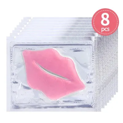 5/8Pcs Lip Plumper Crystal Collagen Lip Mask Pads Moisture Essence Anti Ageing Wrinkle Patch Pad Gel Scrub Lips Care Enhancer