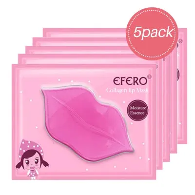 5/8Pcs Lip Plumper Crystal Collagen Lip Mask Pads Moisture Essence Anti Ageing Wrinkle Patch Pad Gel Scrub Lips Care Enhancer