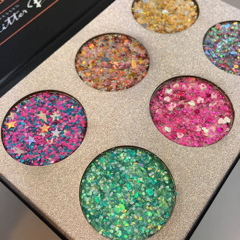 6 Color  Diamond Rainbow Shimme Eyeshadow