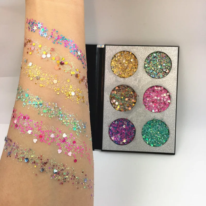 6 Color  Diamond Rainbow Shimme Eyeshadow