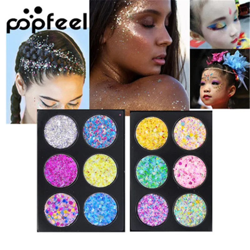 6 Color Glitter Eyeshadows