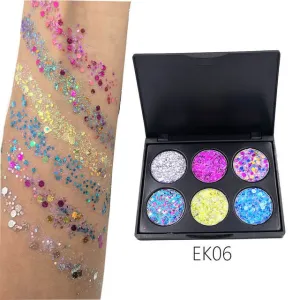 6 Color Glitter Eyeshadows