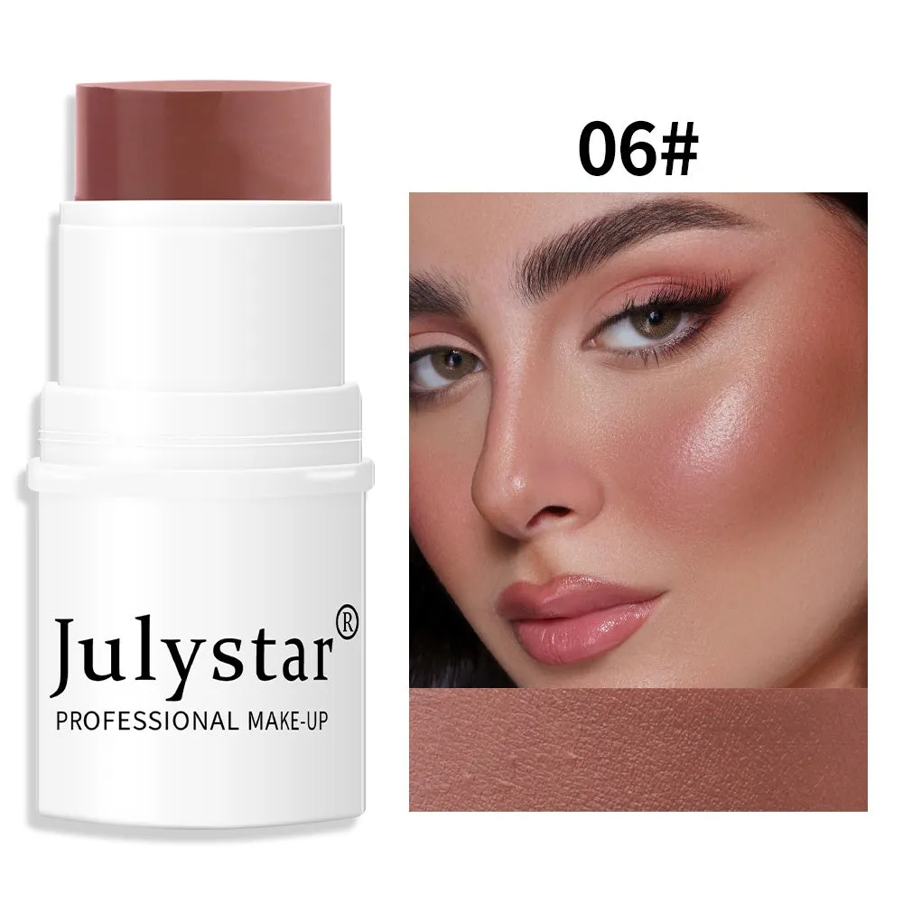 6-Color Lazy Blush Stick Shimmer Cheek Rouge Cream Highlighter
