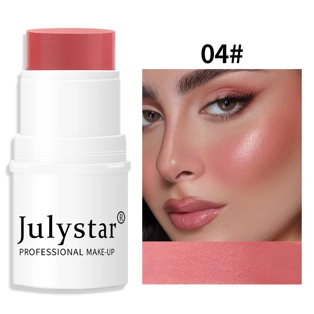 6-Color Lazy Blush Stick Shimmer Cheek Rouge Cream Highlighter