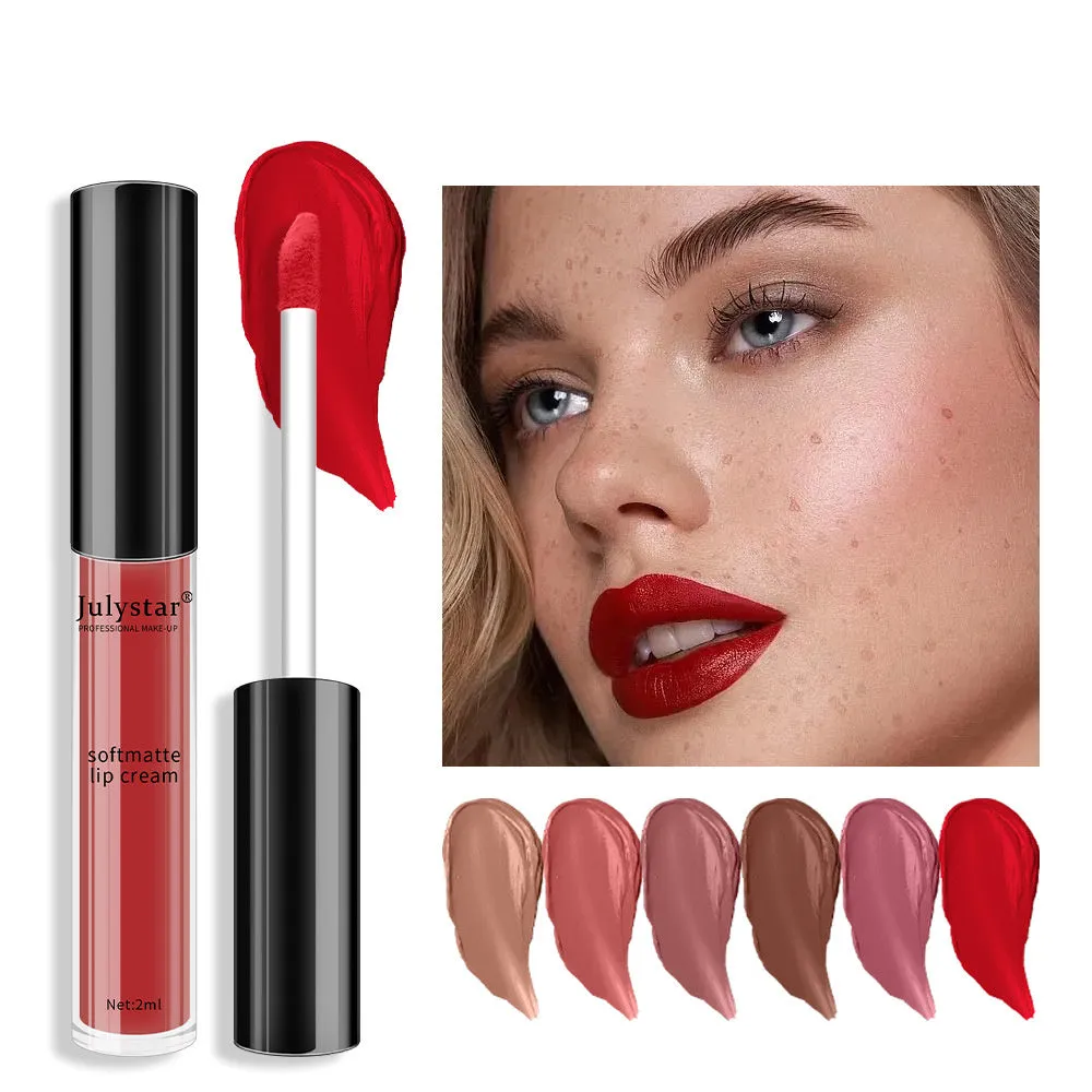 6 color Matte Lip Glaze Lip and Cheek Lipstick Lip Gloss