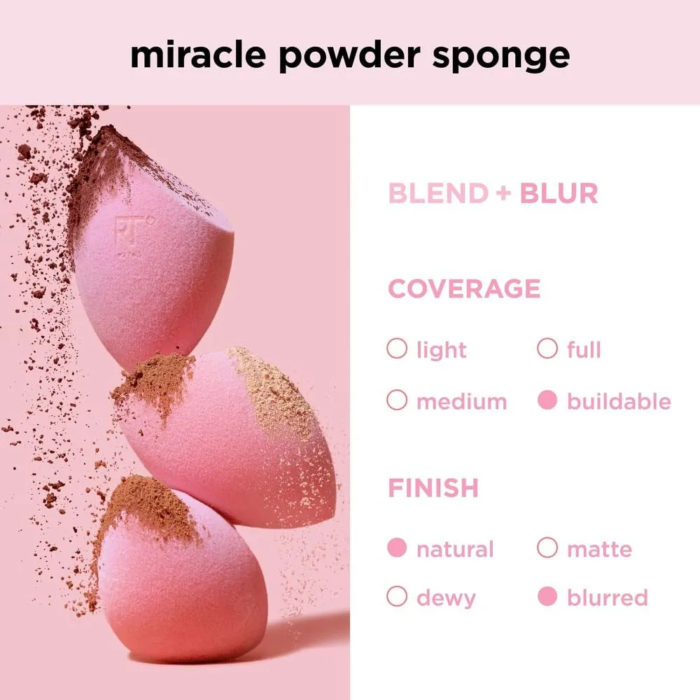 6 Pack Assorted Makeup Blending Sponges, 3 Miracle Makeup Sponges, for Blending, Baking, and Setting, Use with Foundation & Powder, Dewy or Matte Finish, Cruelty-Free