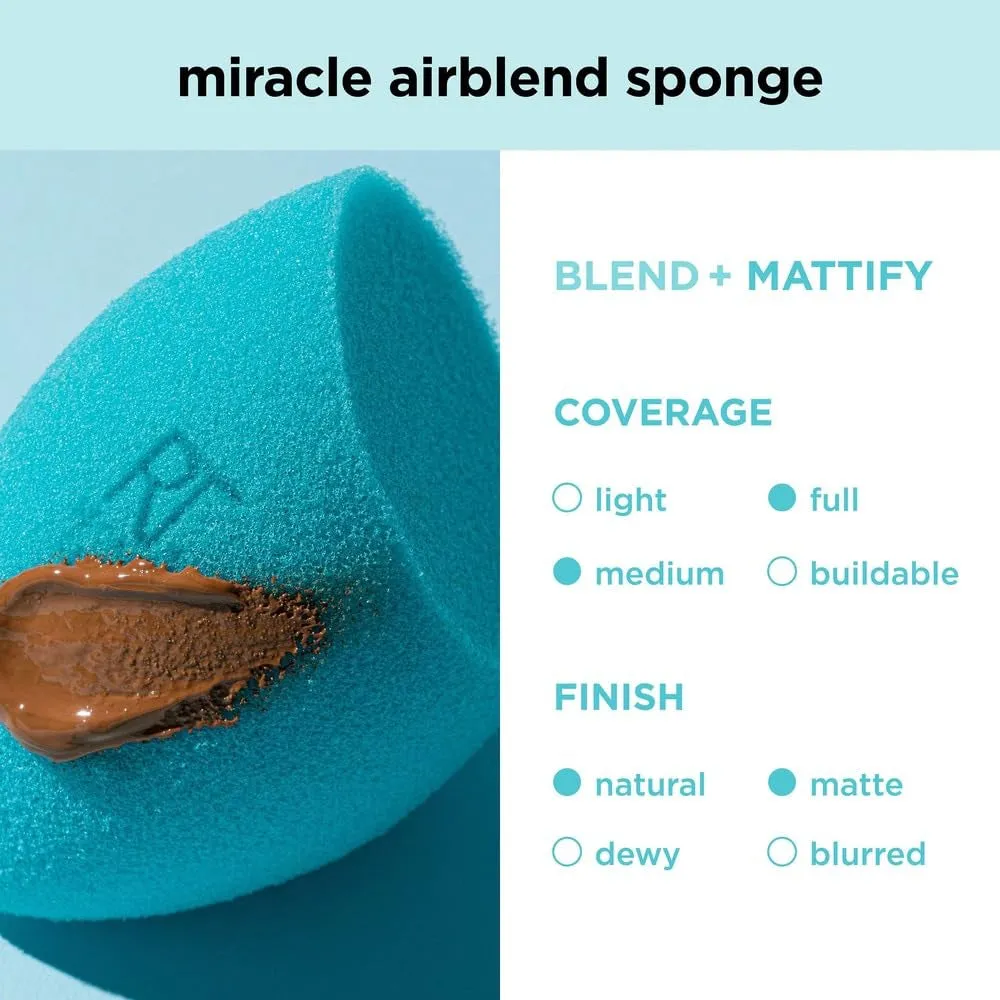 6 Pack Assorted Makeup Blending Sponges, 3 Miracle Makeup Sponges, for Blending, Baking, and Setting, Use with Foundation & Powder, Dewy or Matte Finish, Cruelty-Free