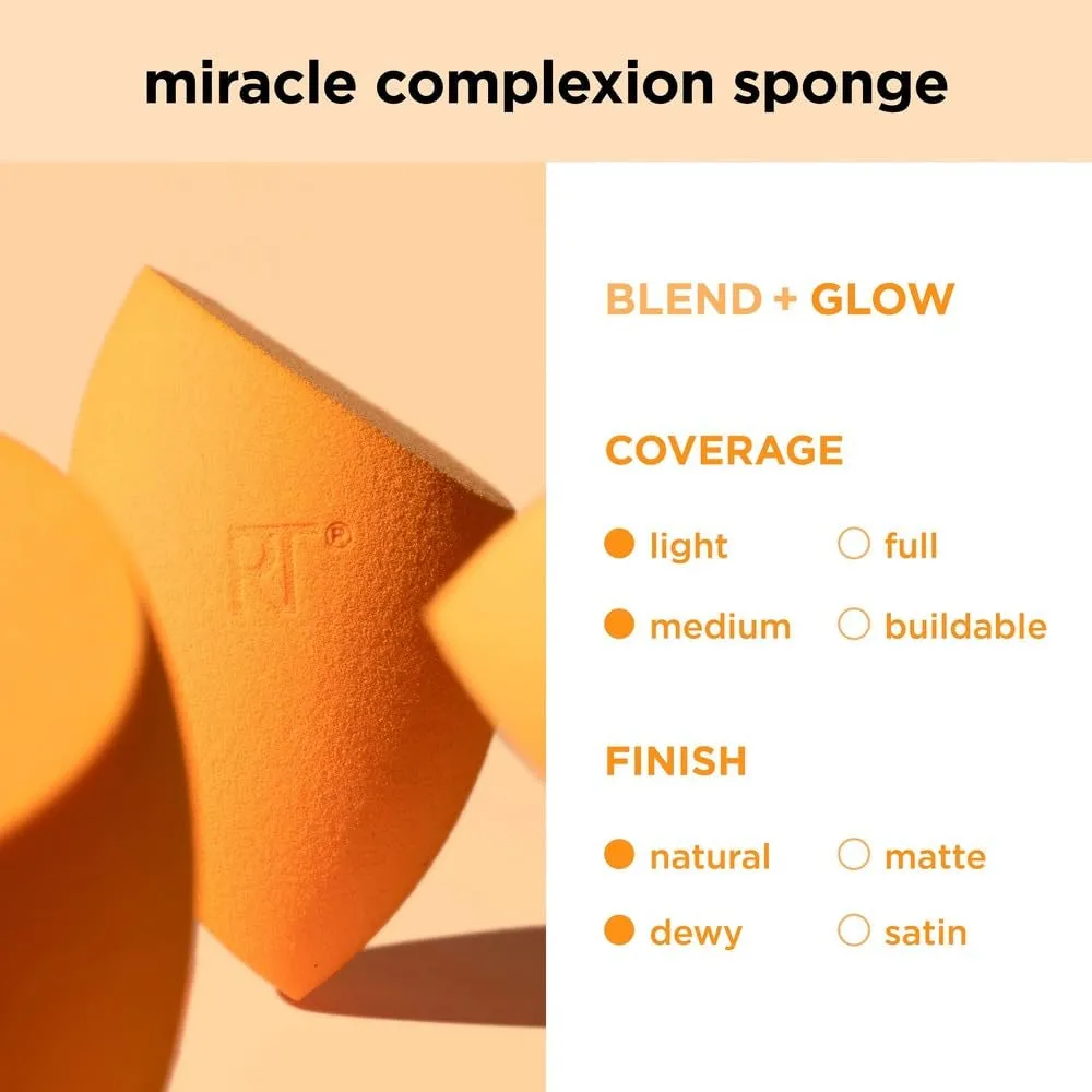 6 Pack Assorted Makeup Blending Sponges, 3 Miracle Makeup Sponges, for Blending, Baking, and Setting, Use with Foundation & Powder, Dewy or Matte Finish, Cruelty-Free