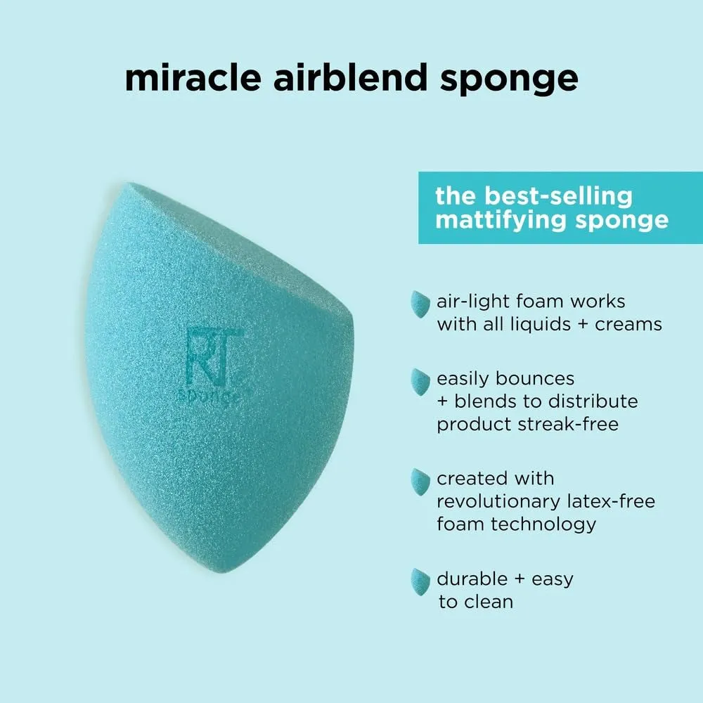 6 Pack Assorted Makeup Blending Sponges, 3 Miracle Makeup Sponges, for Blending, Baking, and Setting, Use with Foundation & Powder, Dewy or Matte Finish, Cruelty-Free