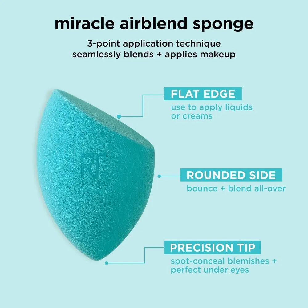 6 Pack Assorted Makeup Blending Sponges, 3 Miracle Makeup Sponges, for Blending, Baking, and Setting, Use with Foundation & Powder, Dewy or Matte Finish, Cruelty-Free