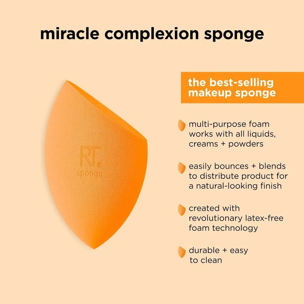 6 Pack Assorted Makeup Blending Sponges, 3 Miracle Makeup Sponges, for Blending, Baking, and Setting, Use with Foundation & Powder, Dewy or Matte Finish, Cruelty-Free