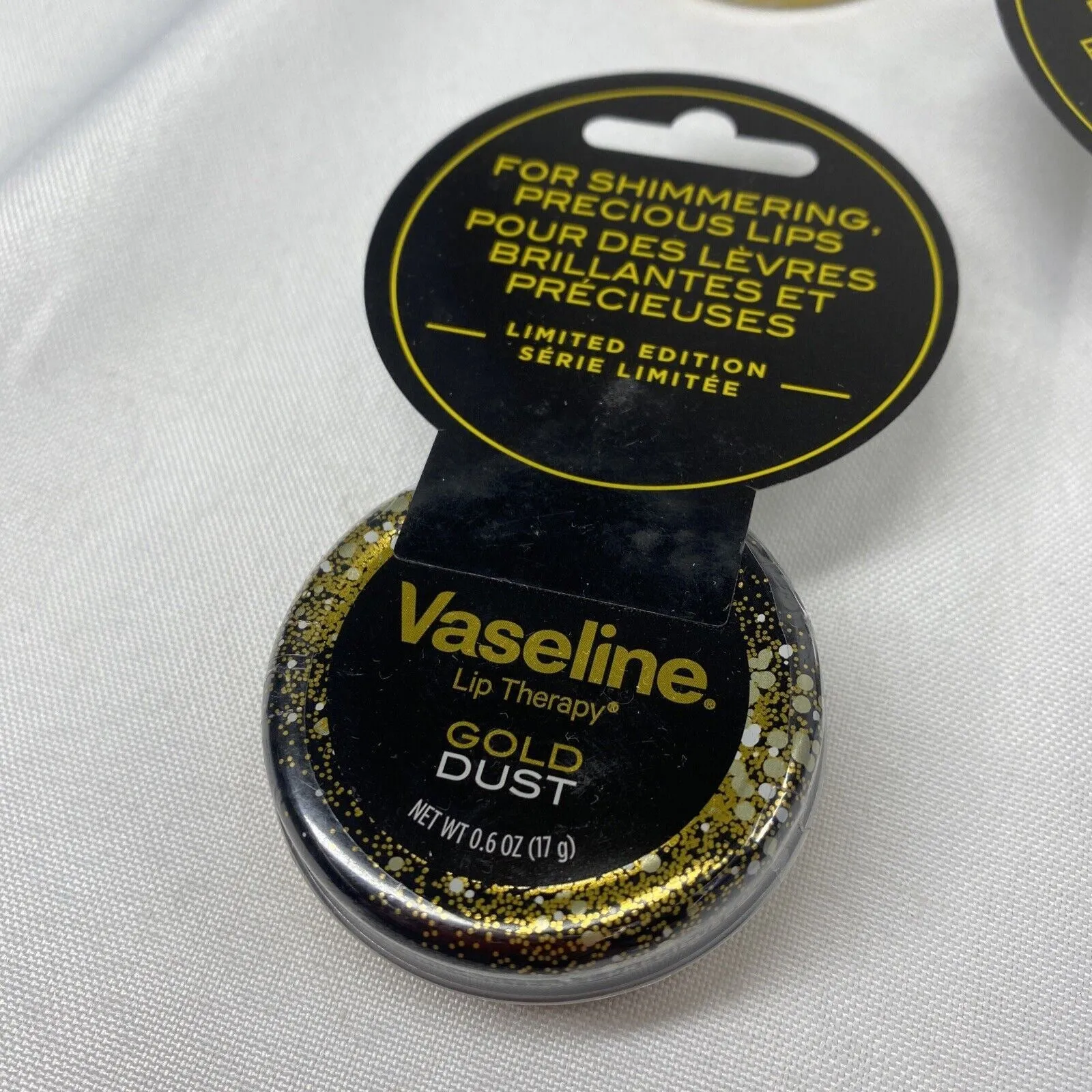 (6) Vaseline Gold Dust Lip Therapy Shimmer Lip Balm In Tin 0.60oz