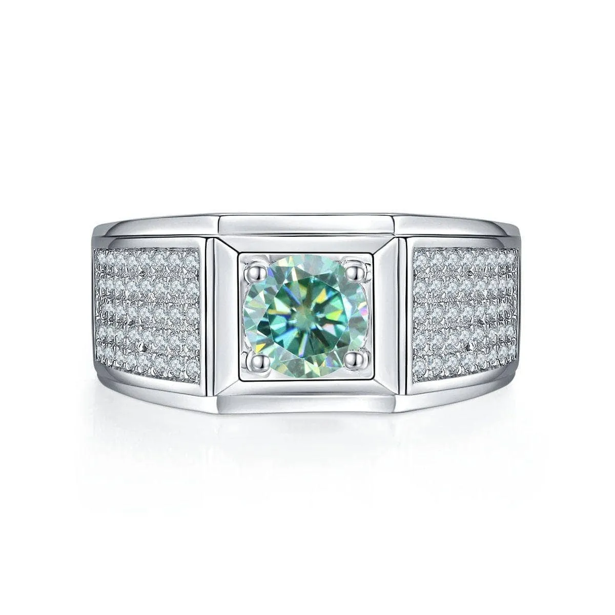 6.5mm 1.0Ct Green Diamond Engagement Ring