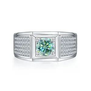 6.5mm 1.0Ct Green Diamond Engagement Ring