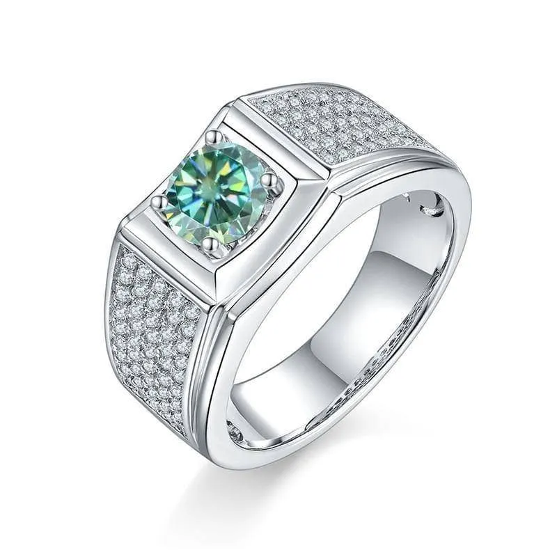 6.5mm 1.0Ct Green Diamond Engagement Ring