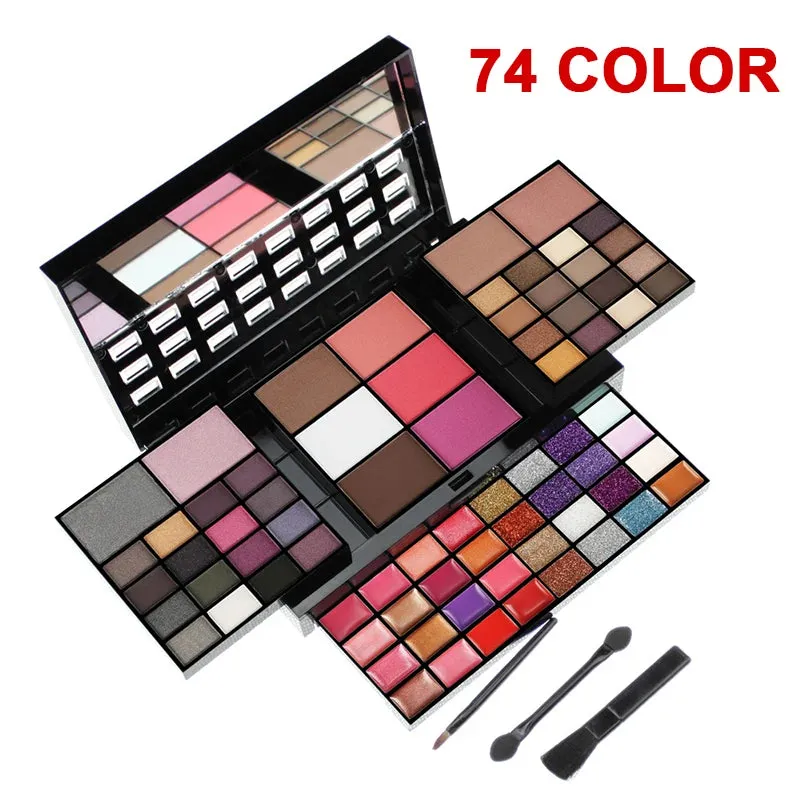 74 Colors Makeup Set Lip Gloss Blush Eyeshadow Highlight